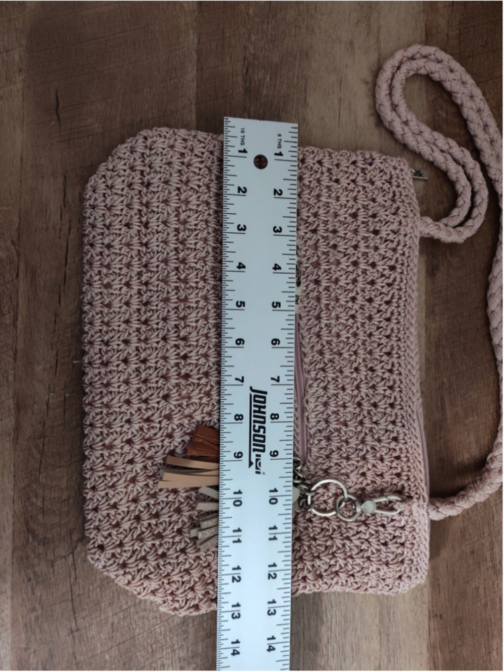 Women's The Sak Crochet Shoulder Bag One Size Pink Brown - Picture 12 of 13